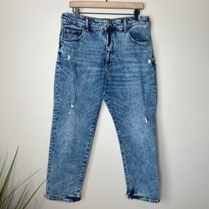 Pilcro Anthropologie Jeans Women's 30 High Rise Straight Distressed‎ Acid Wash